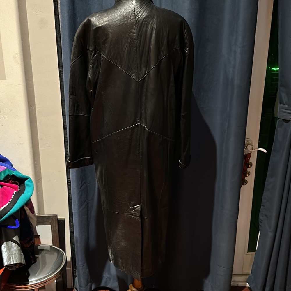 ⭐️SALE⭐️ Pelle Long Black Leather Jacket EUC - Picture 3 of 14
